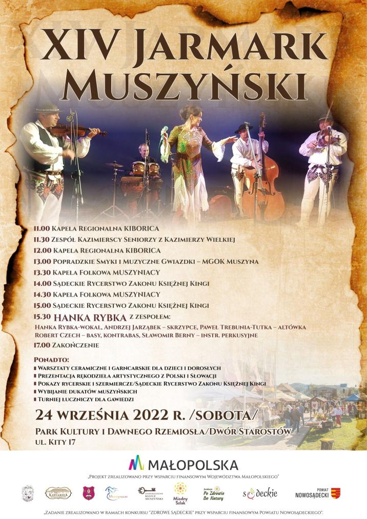 Plakat&#x20;XIV&#x20;Muszyńskiego&#x20;Jarmarku&#x20;organizowanego&#x20;przy&#x20;współpracy&#x20;z&#x20;Miodnym&#x20;Szlakiem&#x2e;